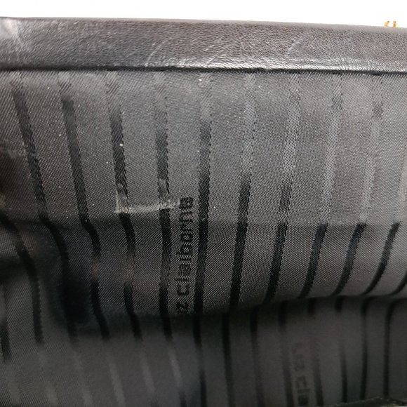 Liz Claiborne Leather Co Black Snap Crossbody Clutch Satchel Shape - Picture 8 of 16